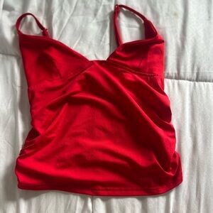 Vibrant Red Sleeveless Top